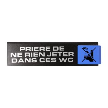 Plaquette de porte Priére de ne rien jeter dans les WC - Europe design 175x45mm - 4261171