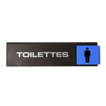 Plaquette de porte Toilettes avec figurine homme - Europe design 175x45mm - 4261324