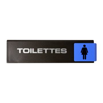 Plaquette de porte Toilettes avec figurine dame - Europe design 175x45mm - 4261331