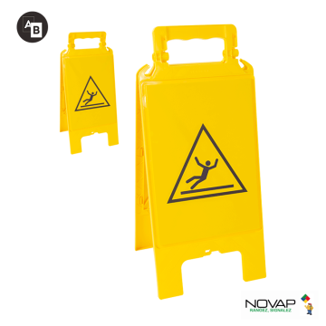 Chevalet de signalisation modulable jaune - Sol glissant - Novap