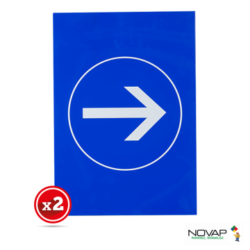 Lot de 2 plaques modulable bleue - Sens obligatoire - Novap