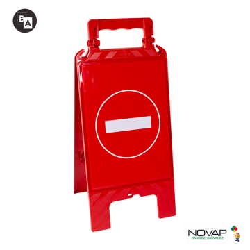 Chevalet de signalisation modulable rouge - sens interdit - Novap