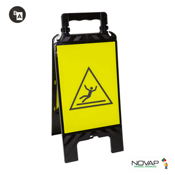 Chevalet de signalisation modulable noir - Sol glissant - Novap