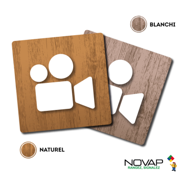 Plaquettes 90x90mm - Vidéo Protection - Wood | NOVAP