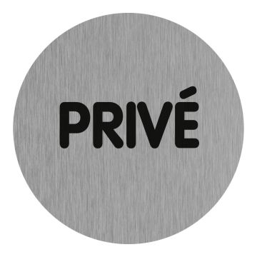 Plaquette de porte Privé - Aluminium brosse Ø75mm - 4383224