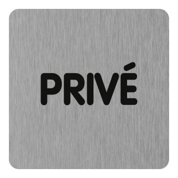 Plaque de porte Privé - Aluminium brosse 100x100mm - 4384221