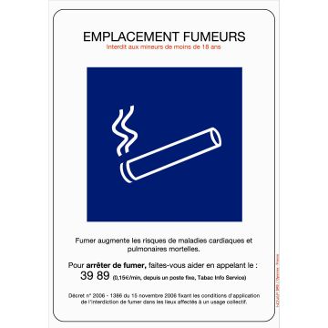 Adhésif 148x210mm Emplacement Fumeurs - 4610016