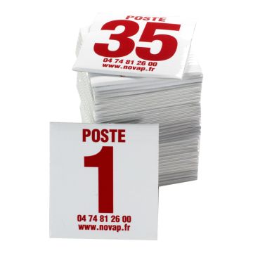 Lot de 35 plaques postes de chasse - rouge - Novap