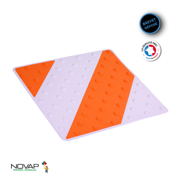 Dalle podotactile intérieure/extérieure Orange/Blanc - Novap