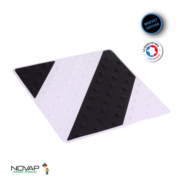 Dalle podotactile intérieure/extérieure Noir/Blanc - Novap