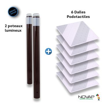 Kit Piétons - Tubes Marron - Dalles Gris/Blanc - Novap