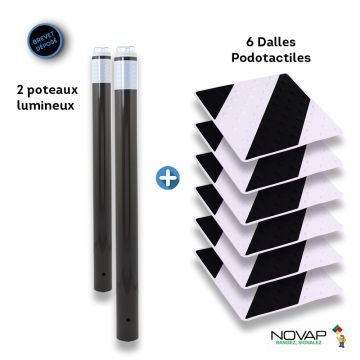 Kit Piétons - Tubes Gris - Dalles Noir/Blanc - Novap