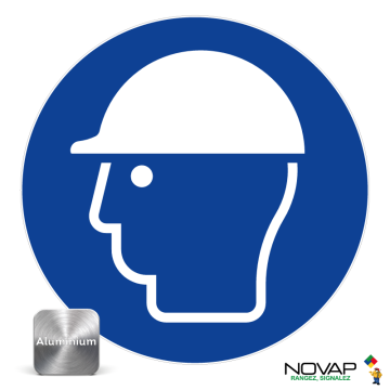 Panneau Aluminium Casque de protection obligatoire - Novap