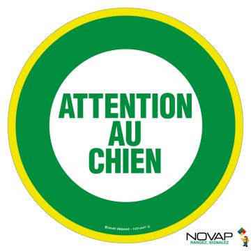 Panneau Attention au chien - haute visibilité - Novap