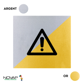 Plaquette Danger 90x90 - Argent & Or - NOVAP