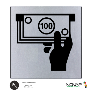 Plaquette distributeur de billets - ISO 7001 - NOVAP