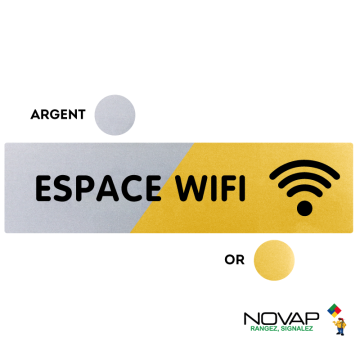 Plaquette espace wifi 170x45 - Argent & Or - NOVAP