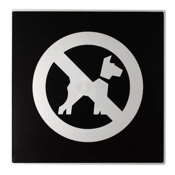 Plaque de porte Interdit aux chiens - Europe design 200x200mm - 4280226