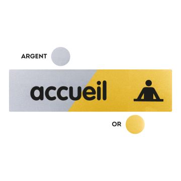 Plaquette accueil 170x45 - Argent & Or - NOVAP