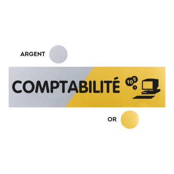 Plaquette comptabilité 170x45 - Argent & Or - NOVAP