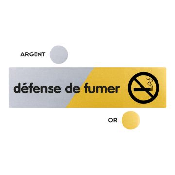 Plaquette Défense de fumer 170x45 - Argent & Or - NOVAP