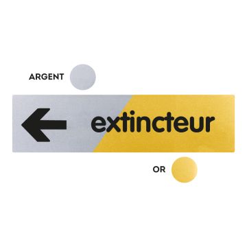 Plaquette Extincteur à gauche 170x45 - Argent & Or - NOVAP