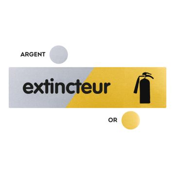 Plaquette Extincteur 170x45 - Argent & Or - NOVAP