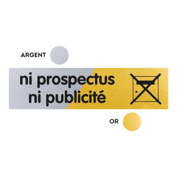 Plaquette Ni prospectus, ni publicité 170x45 - Argent & Or - NOVAP