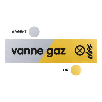 Plaquette vanne gaz 170x45 - Argent & Or - NOVAP