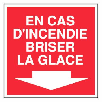 Panneau En cas d'incendie briser la glace - Rigide 200x200mm - 4030371