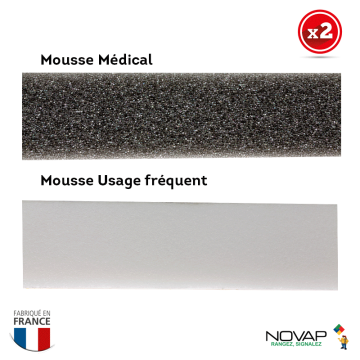 Pack de 4 mousses de rechange pour visière de protection - Novap