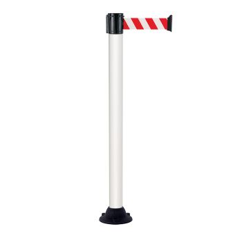 nc laqué à sangle Rouge/Blanc 3m x 50mm sur socle fixe - Novap