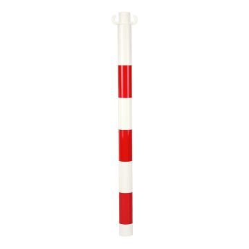 Kit de 2 poteaux acier Rouge/Blanc sans manchon - Novap