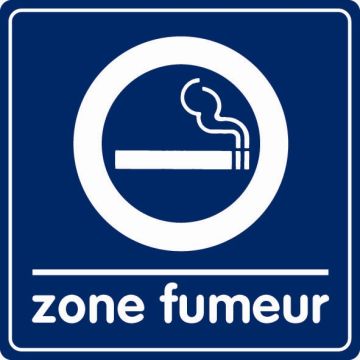 Plaquette de porte Zone fumeur - couleur 90x90mm - 4033990