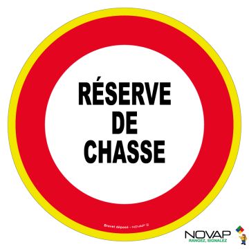 Panneau Réserve de chasse - haute visibilité - Novap