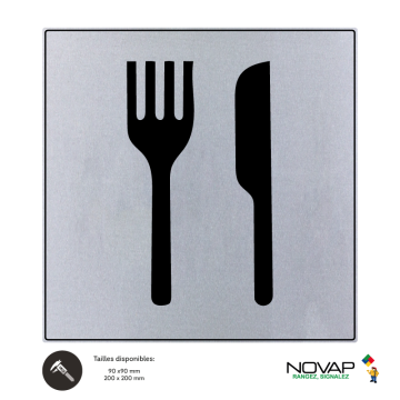 Plaquette restaurant - ISO 7001 - NOVAP