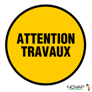 Panneau Attention travaux - Novap