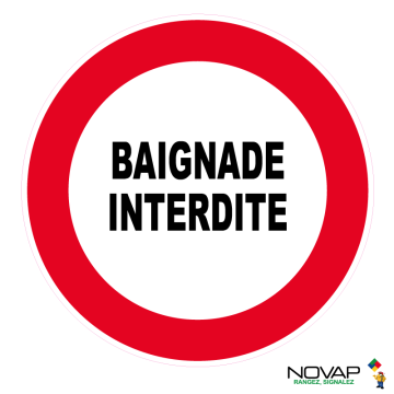 Panneau Baignade interdite - Novap