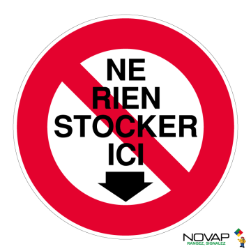 Panneau Ne rien stocker ici - Novap