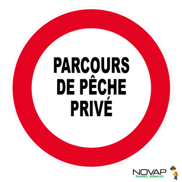 Panneau Parcours de pêche privé - Novap