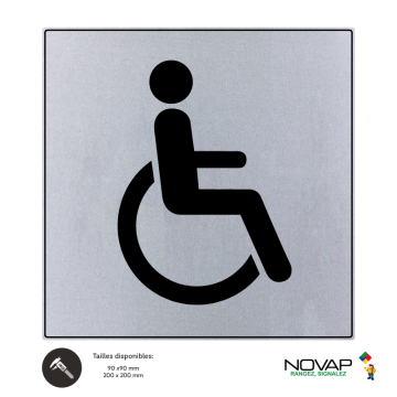 Plaquette Toilettes handicapés - ISO 7001 - NOVAP