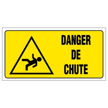 Panneau Danger de chute - Rigide 960x480mm - 4000480