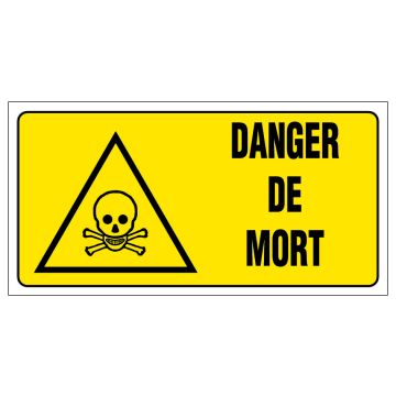 Panneau Danger de mort - Rigide 960x480mm - 4000435