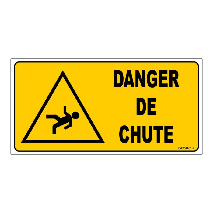 Panneau Danger de chute - Rigide 960x480mm - Novap