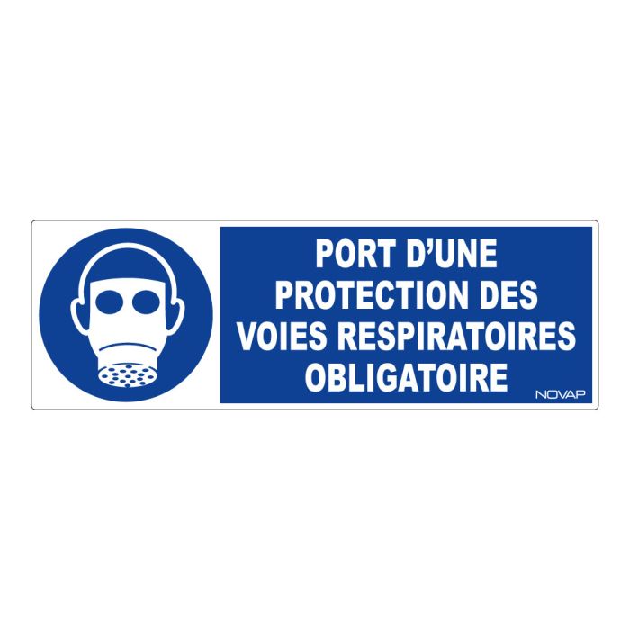 Panneau Port d'une protection des voies respiratoires - Rigide 450x150mm - Novap