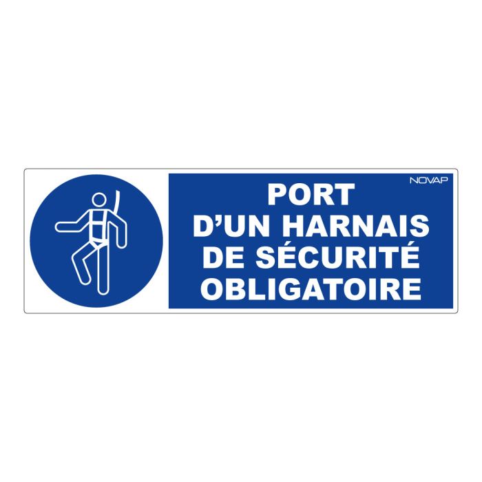 Panneau Port d'un harnais de sécurité obligatoire - Rigide 450x150mm - Novap