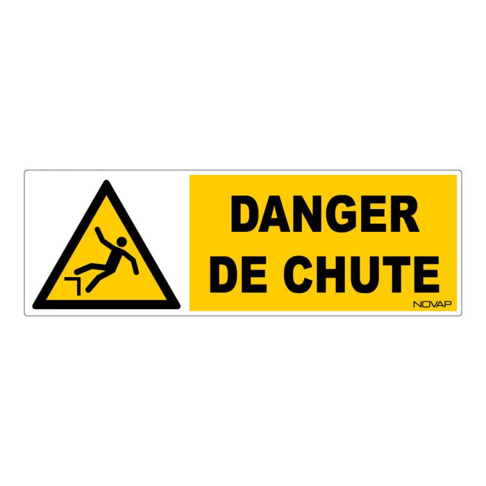 Panneau Danger de chute - Rigide 450x150mm - Novap