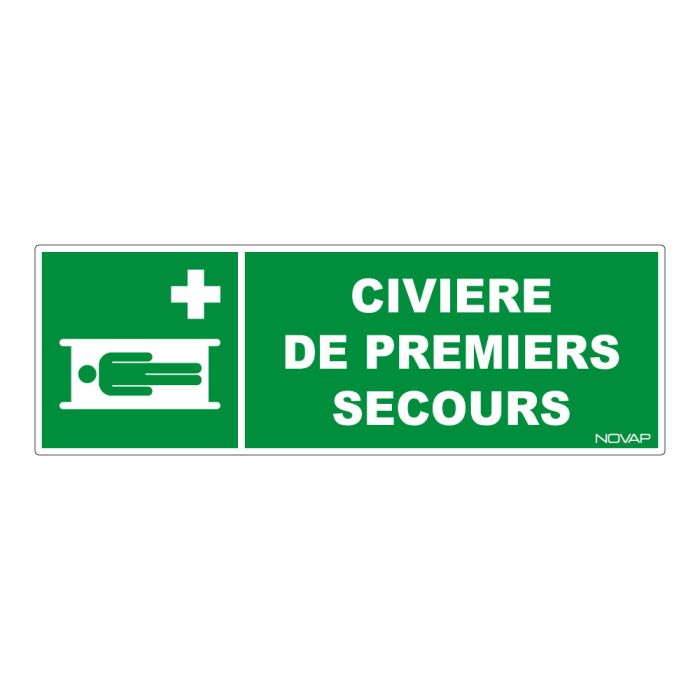 Panneau Civière de premier secours - Rigide 450x150mm - Novap