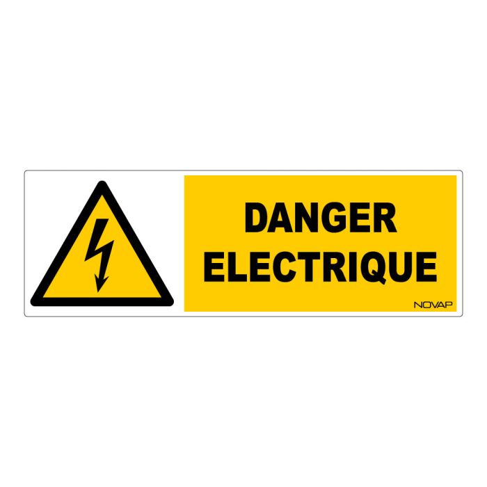 Panneau Danger éléctrique - Rigide 450x150mm - Novap