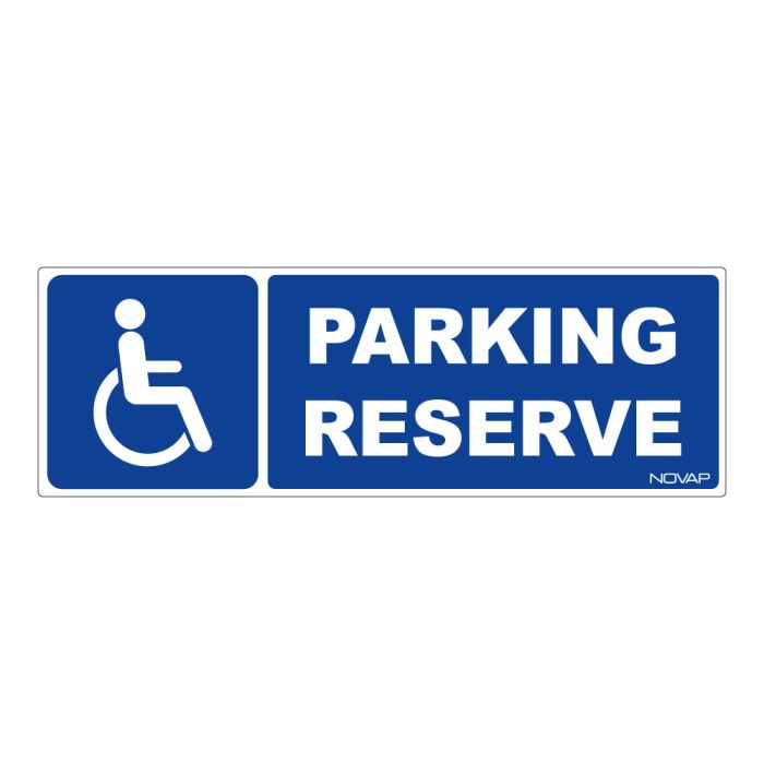 Panneau Parking réservé aux handicapés - Rigide 450x150mm - Novap